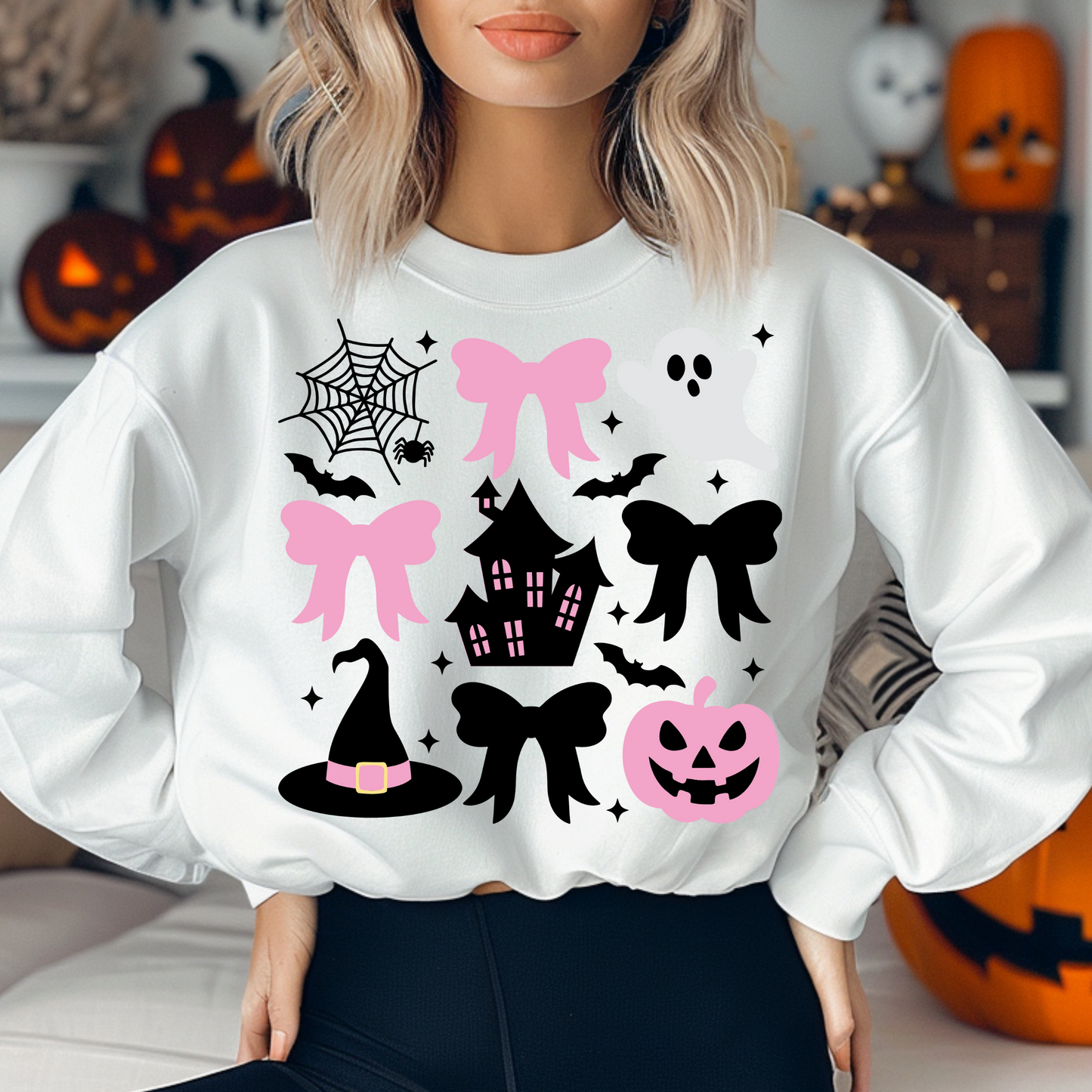 Coquette Pink Pumpkins Crewneck