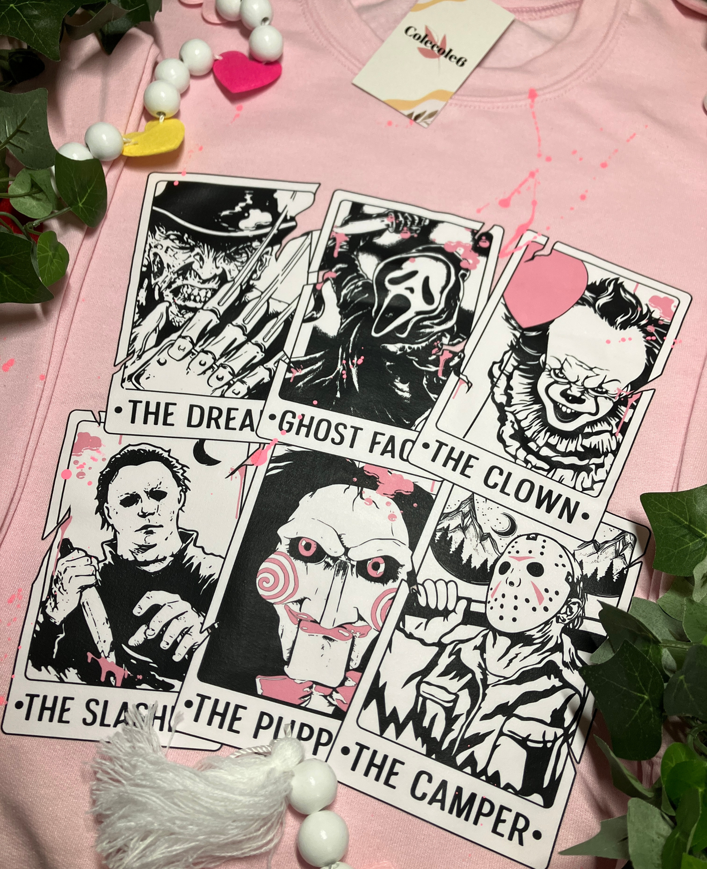 Pink Horror Tarot Cards Crewneck