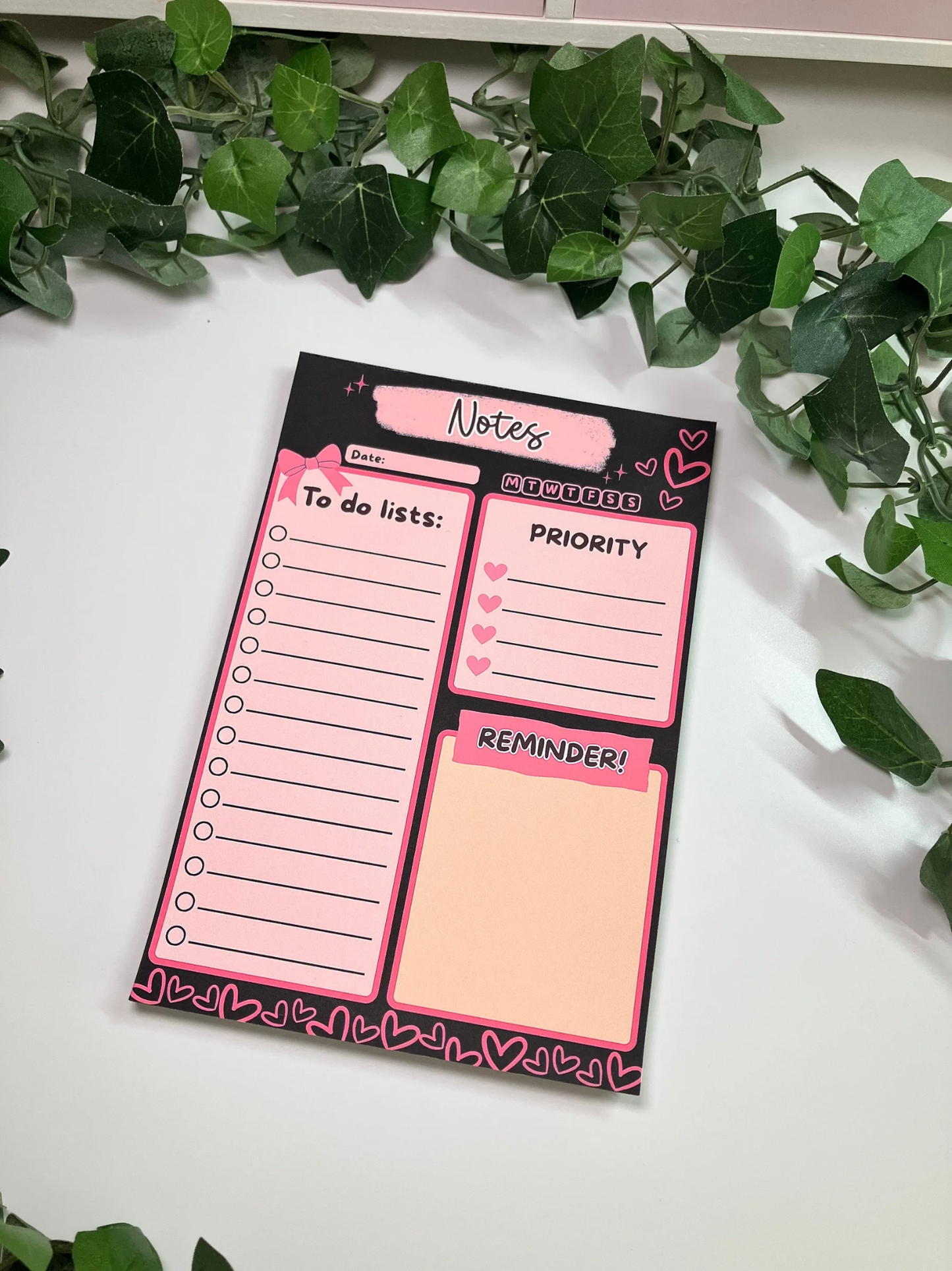 Black To Do List Notepad