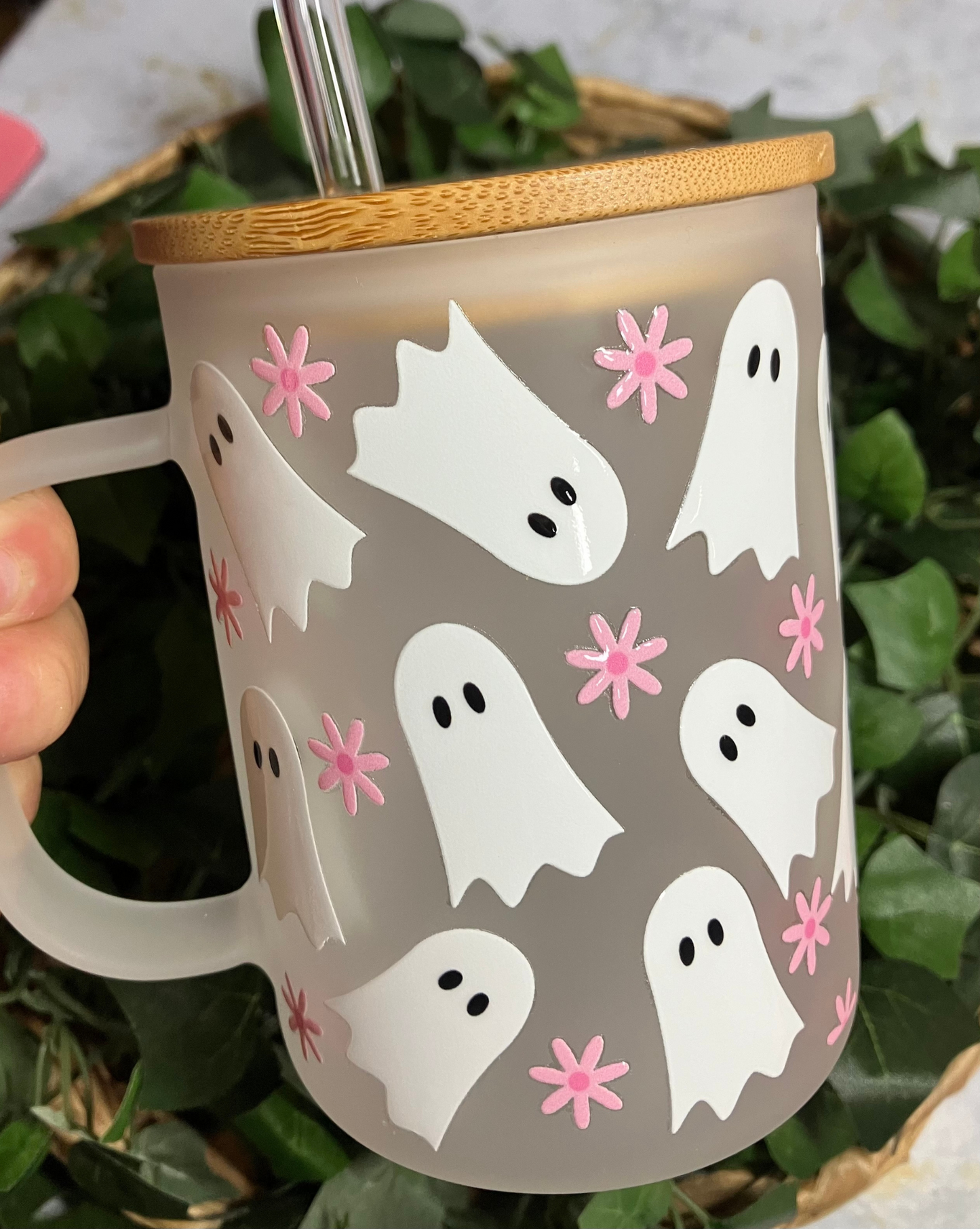 Pink Ghostie Frosted Mug