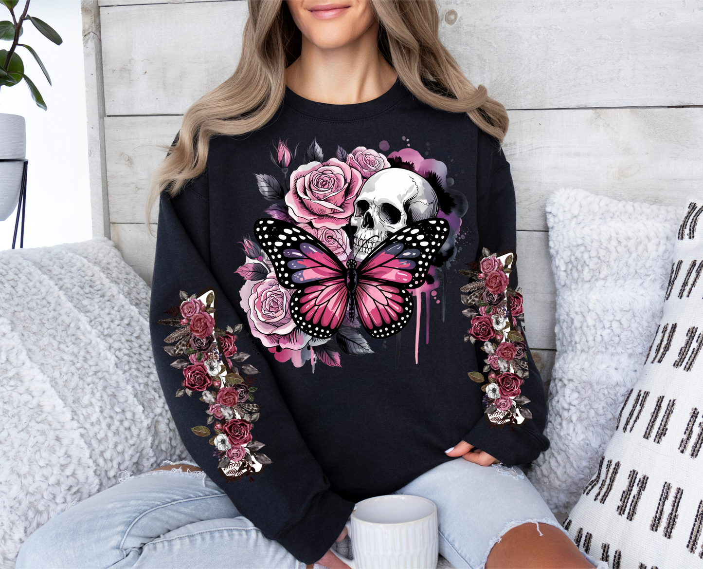 Floral Skull Crewneck