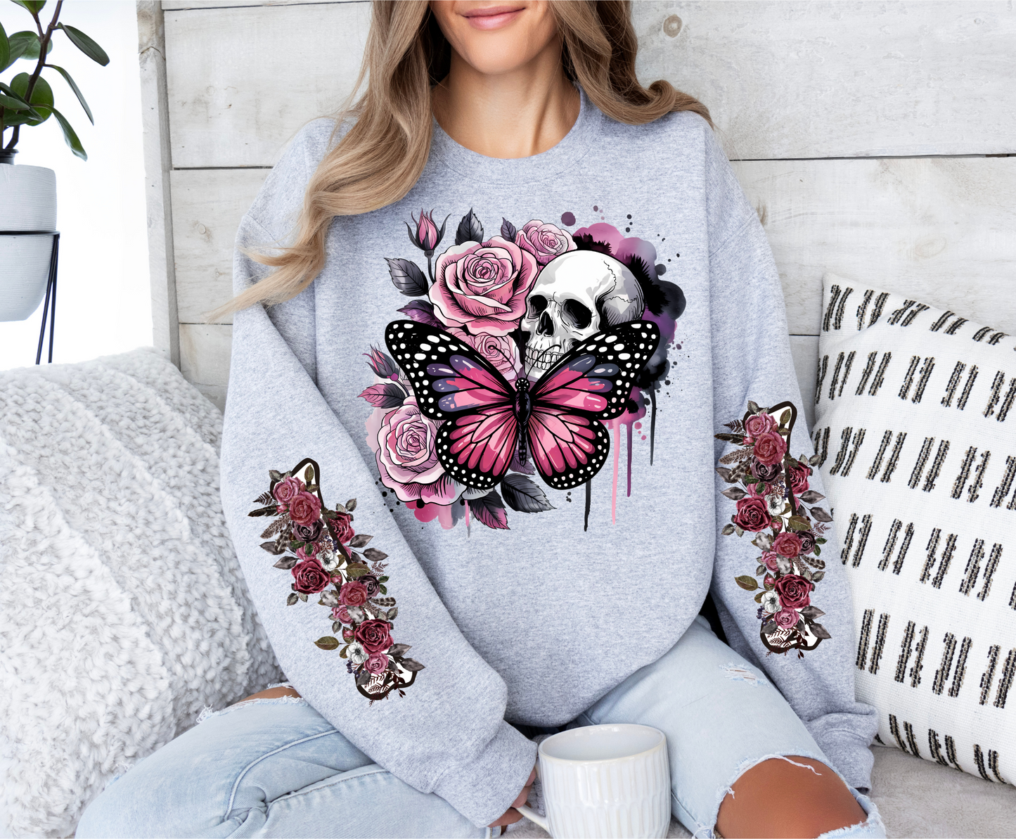 Floral Skull Crewneck