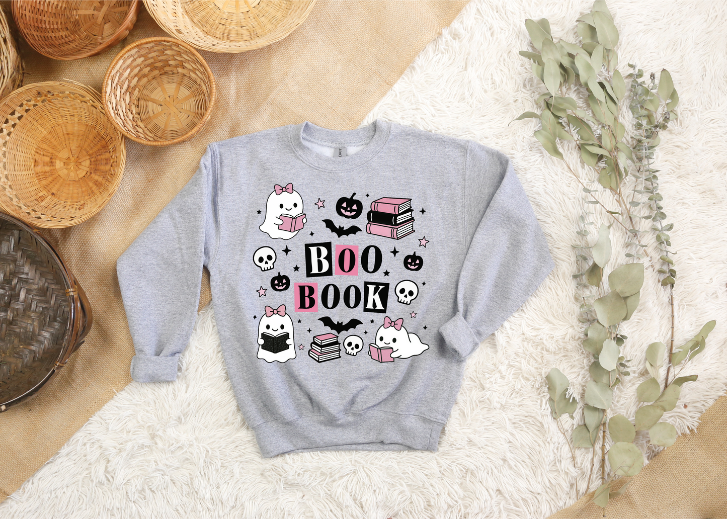 Youth Boo Book Crewnecks