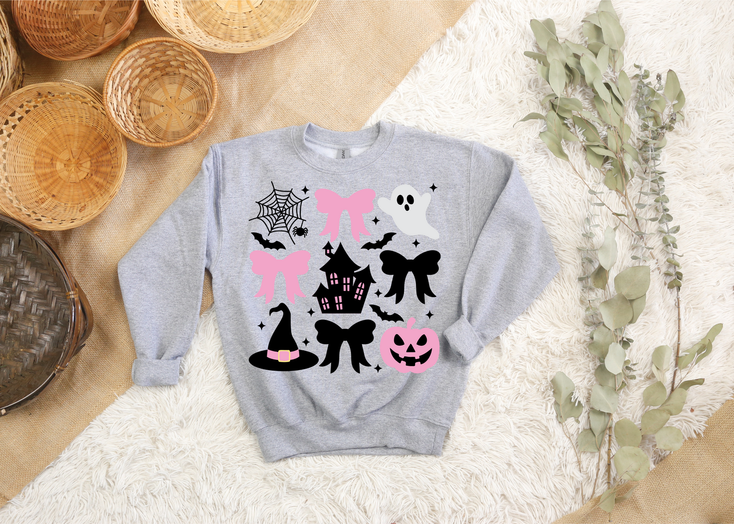 Youth Coquette Pink Pumpkins Crewneck