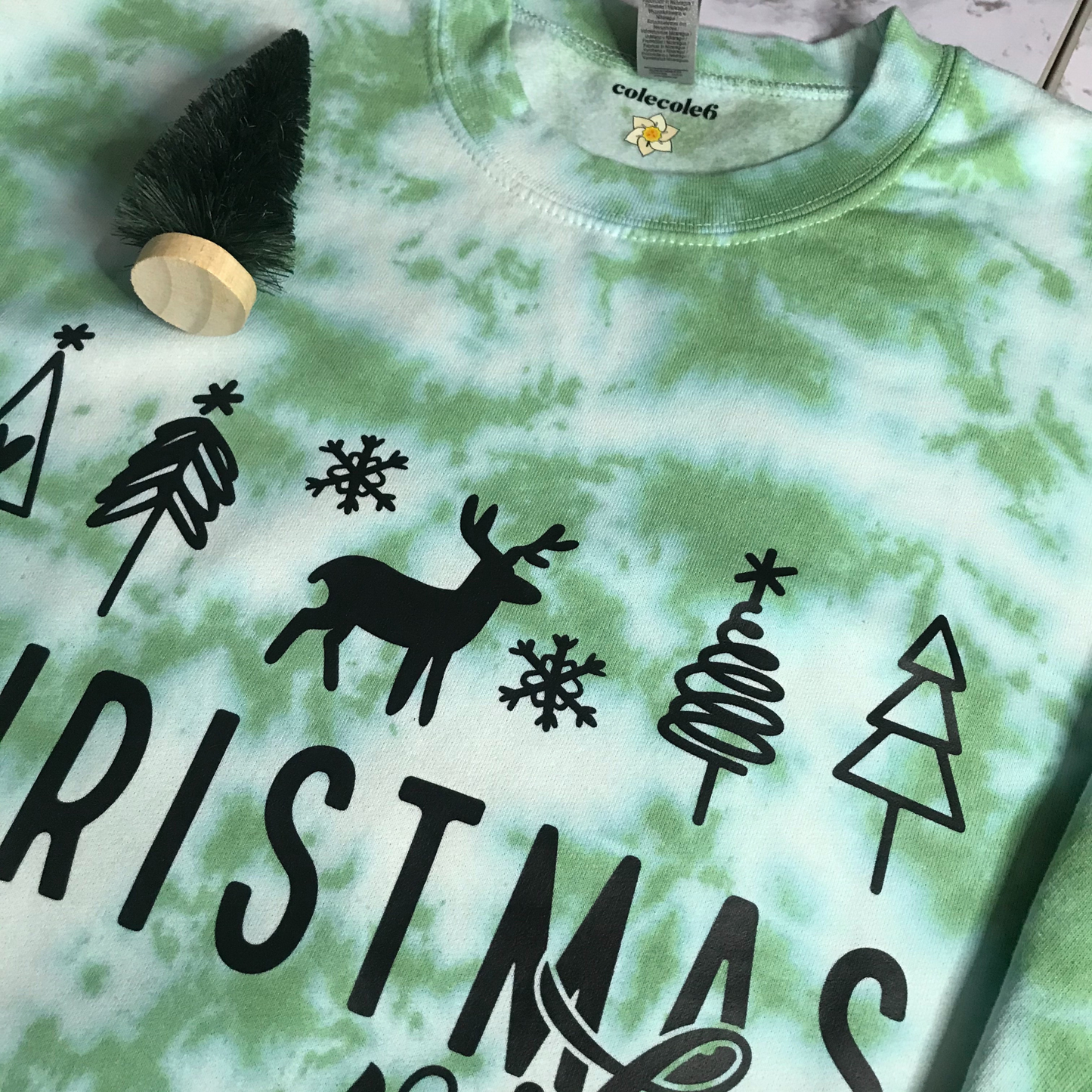 Tie Dye Christmas Vibes Crewneck