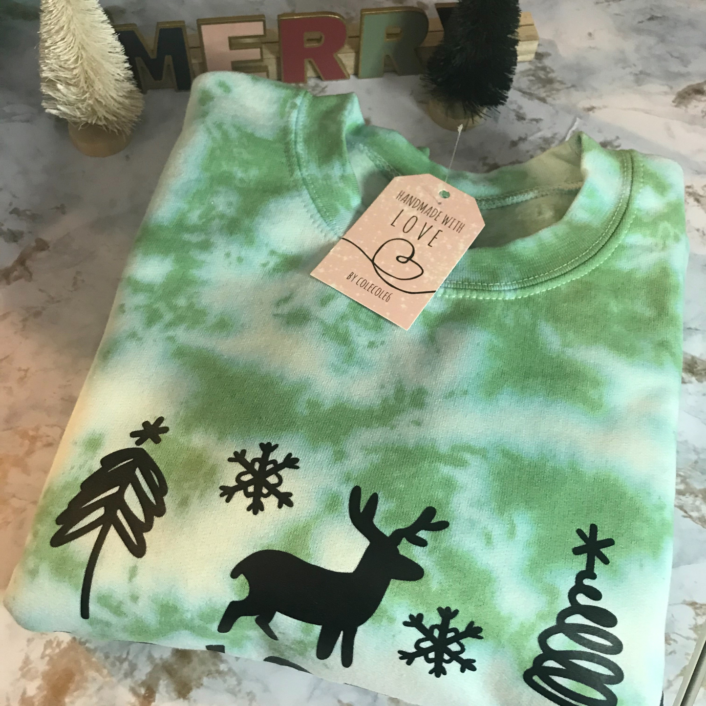Tie Dye Christmas Vibes Crewneck