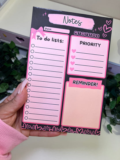 Black To Do List Notepad