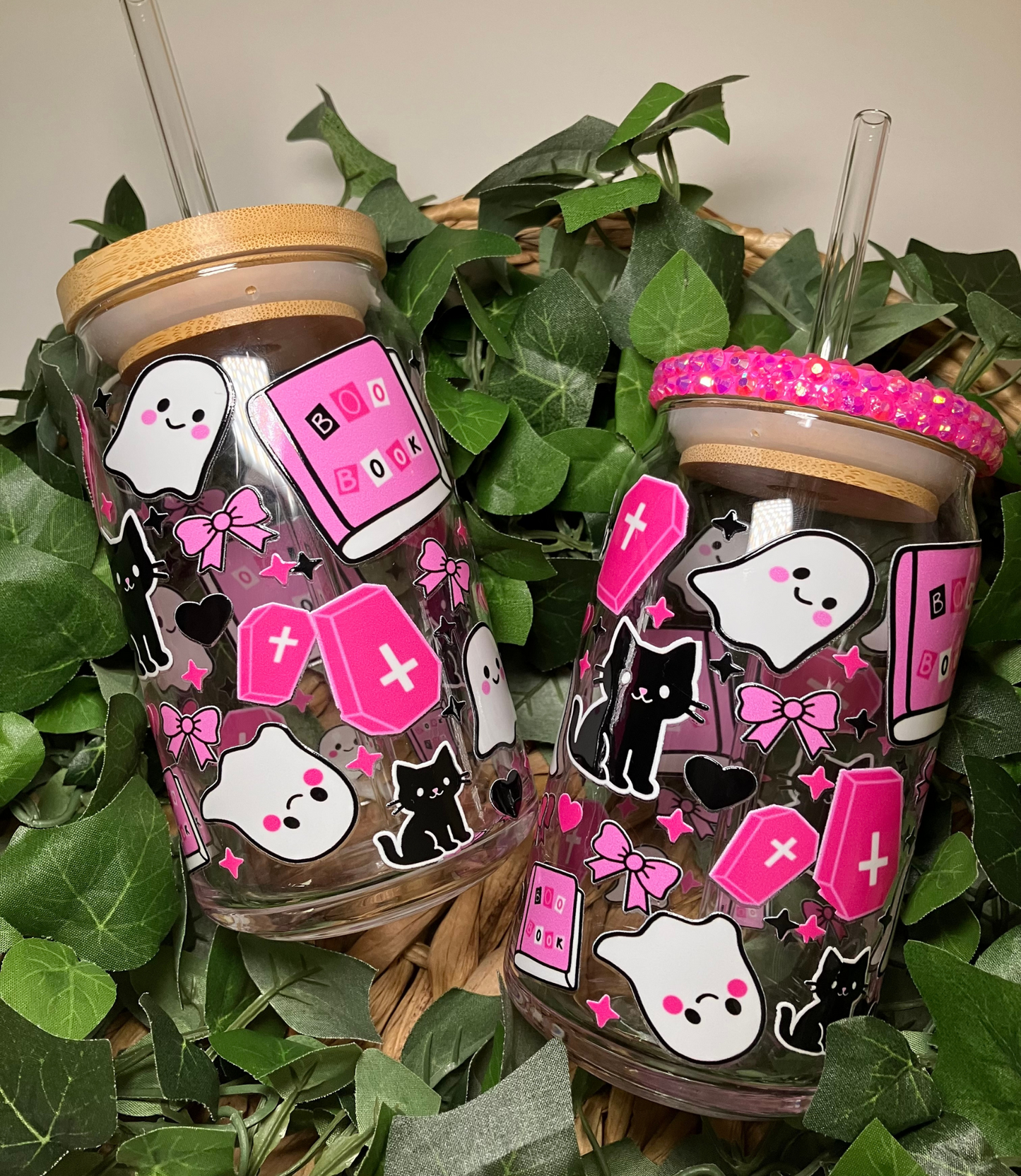 Boo Book 16oz Glass Cup