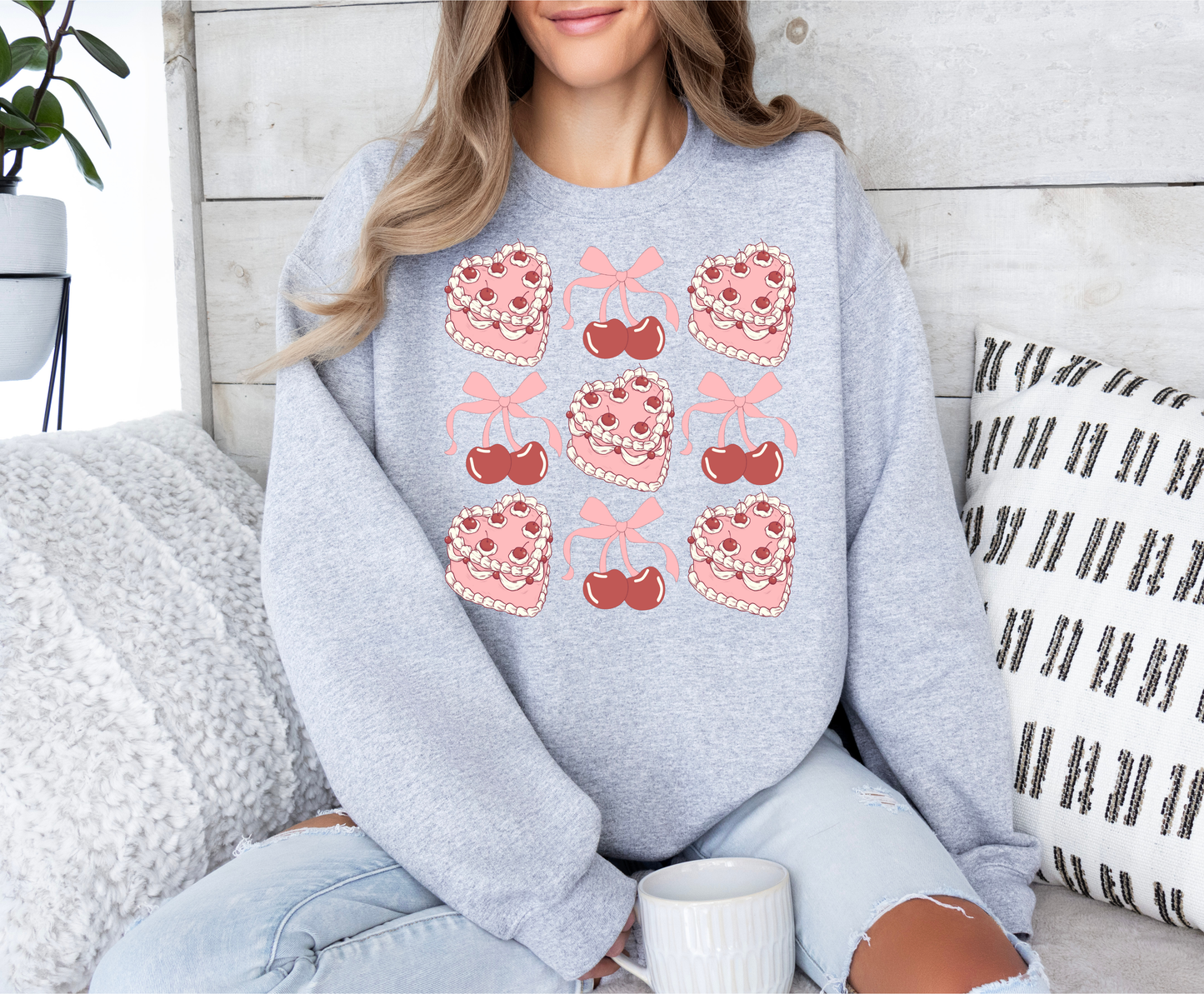 Coquette Cherry Cakes Crewneck
