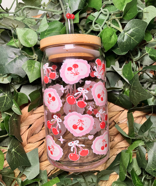 Coquette Cherry Cake 16oz Glass Cup