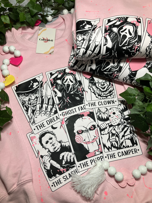 Pink Horror Tarot Cards Crewneck