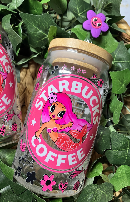 Pink Manana Sera Bonito 16oz Glass Cup