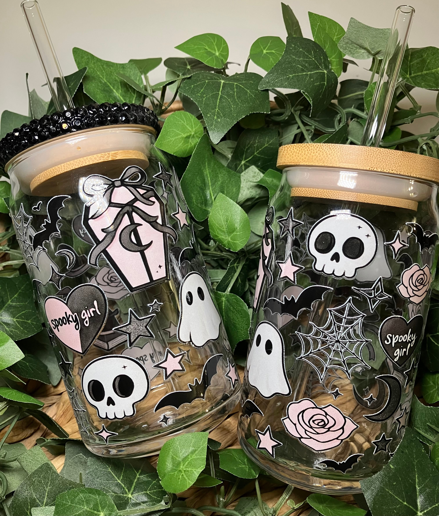 Spooky Girl 16oz Glass Cup