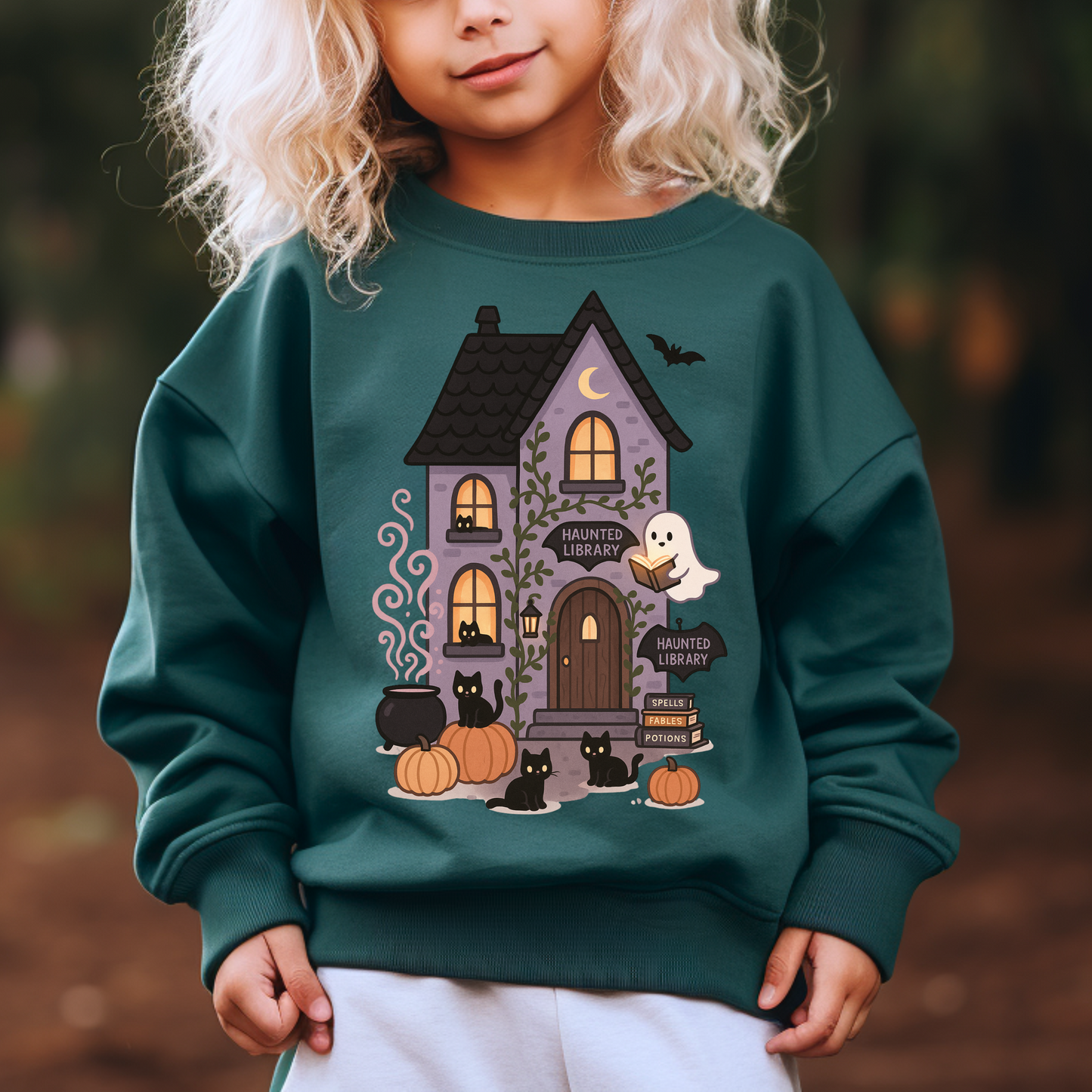 Youth Bookish Ghost Crewneck