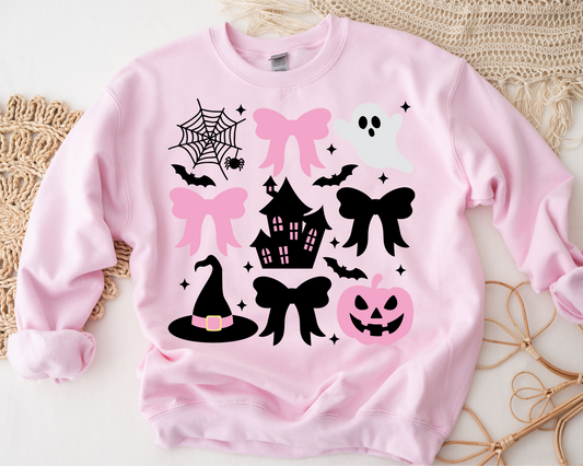 Youth Coquette Pink Pumpkins Crewneck