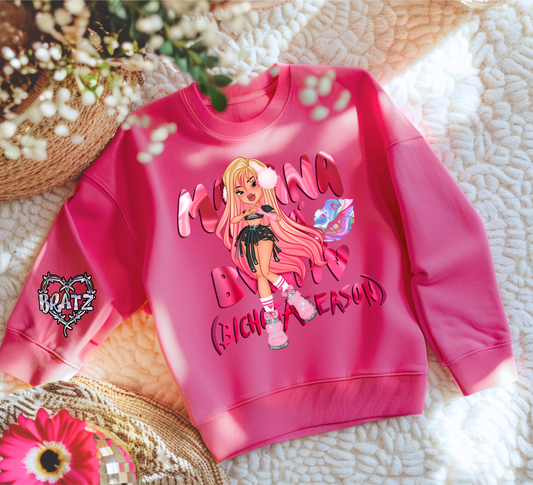 Youth Hot Pink Doll Crewneck