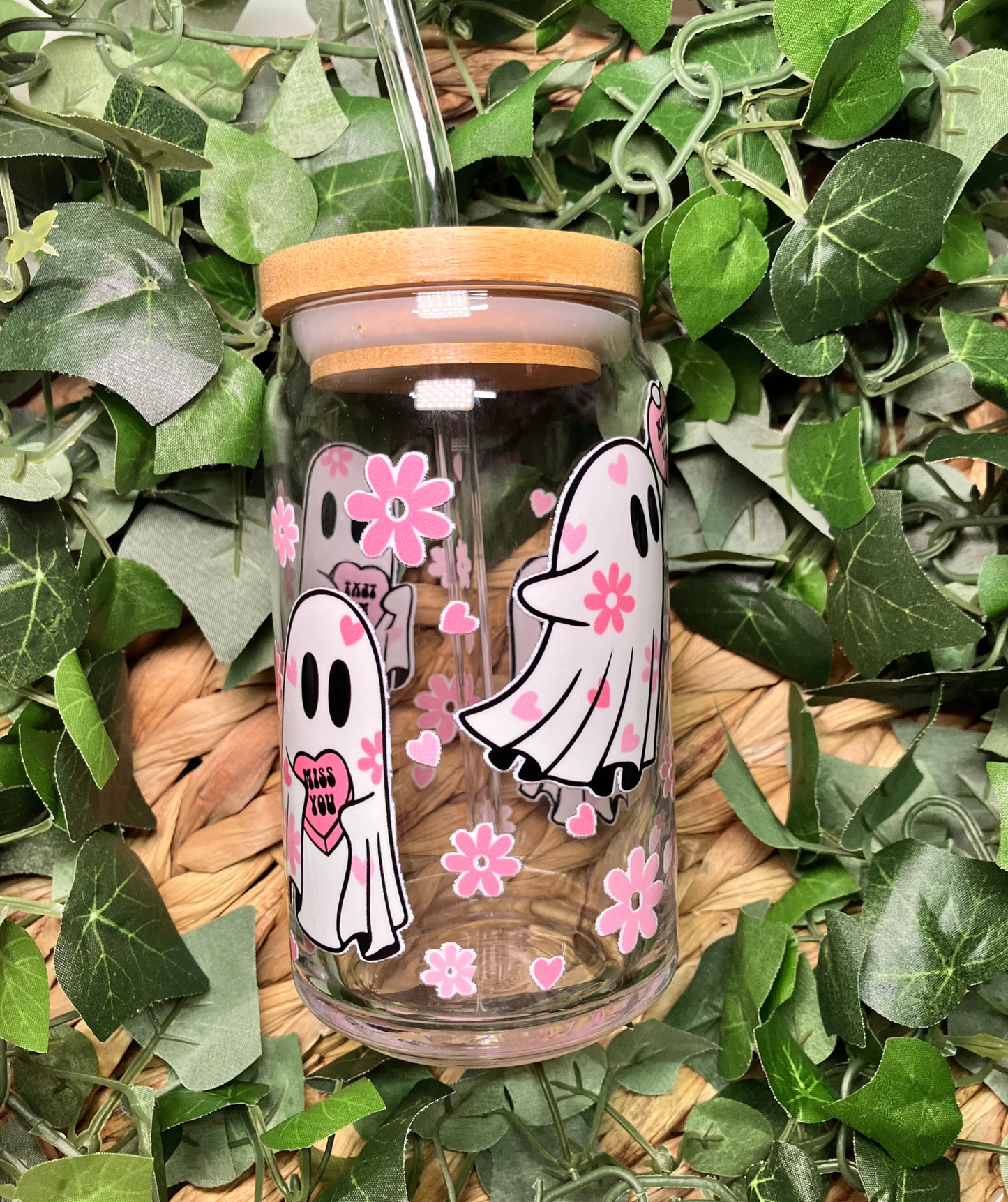 Be Mine Ghostie 16oz Glass Cup