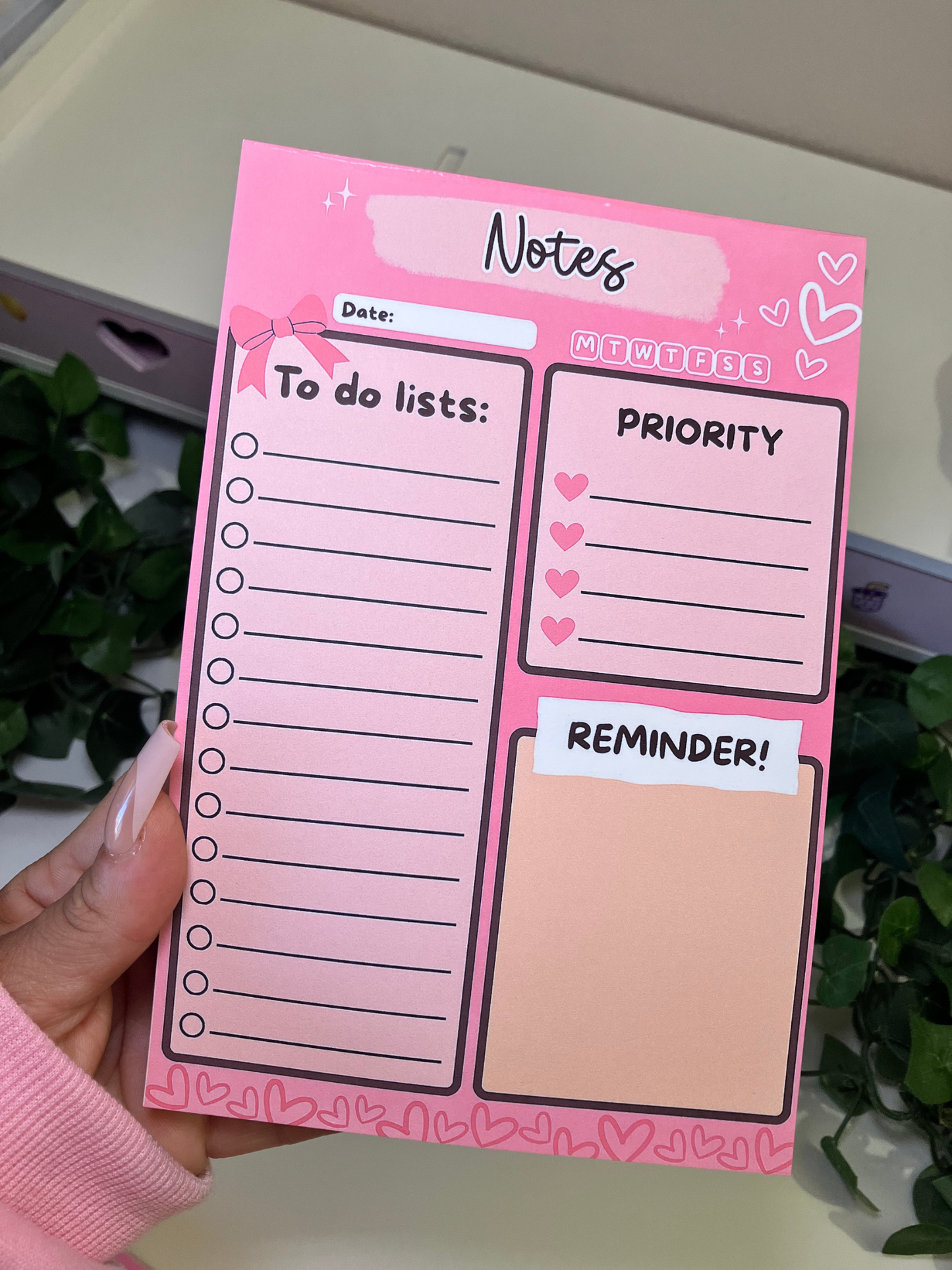 Pink To Do List Notepad
