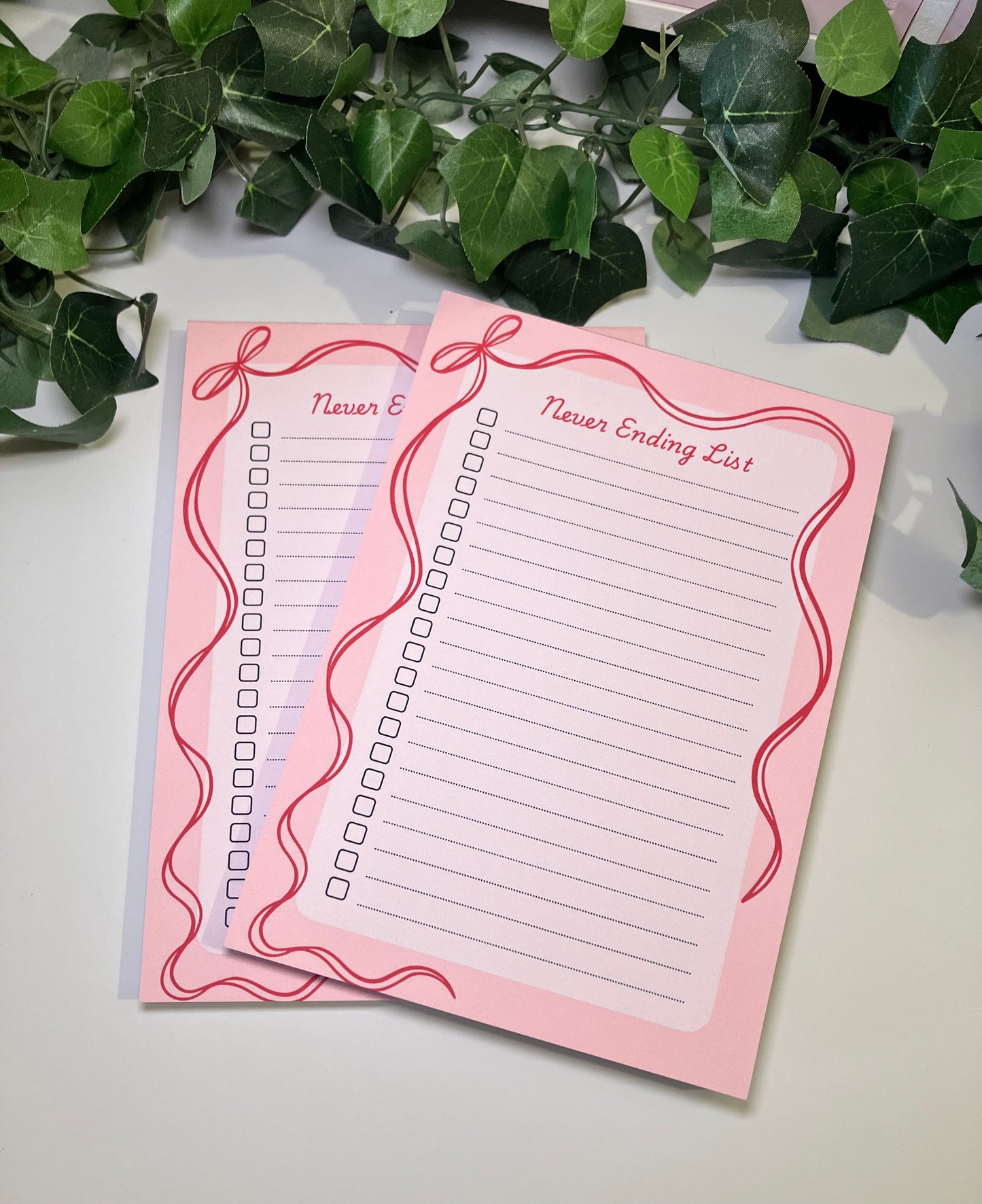 Pink Never Ending List Notepad