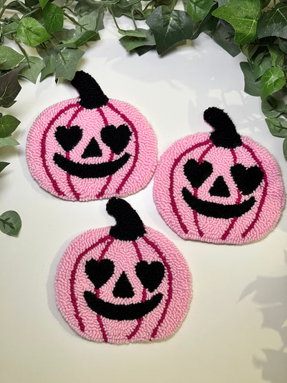 Coquette Pink Pumpkin Coaster