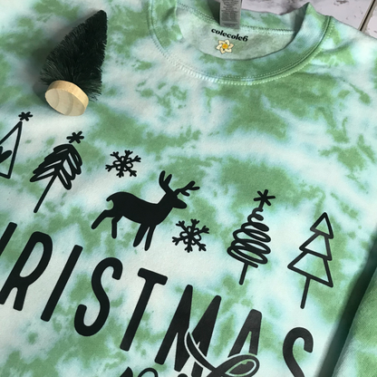 Tie Dye Christmas Vibes Crewneck